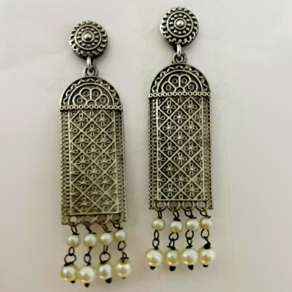 Oxidized silver earrings